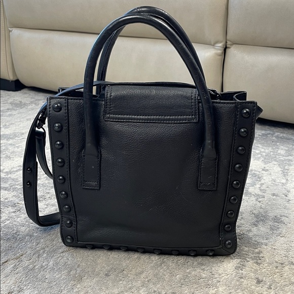 Loeffler Randall Junior Work Tote Bag Black Leather Studded 2 Way - Picture 5 of 15